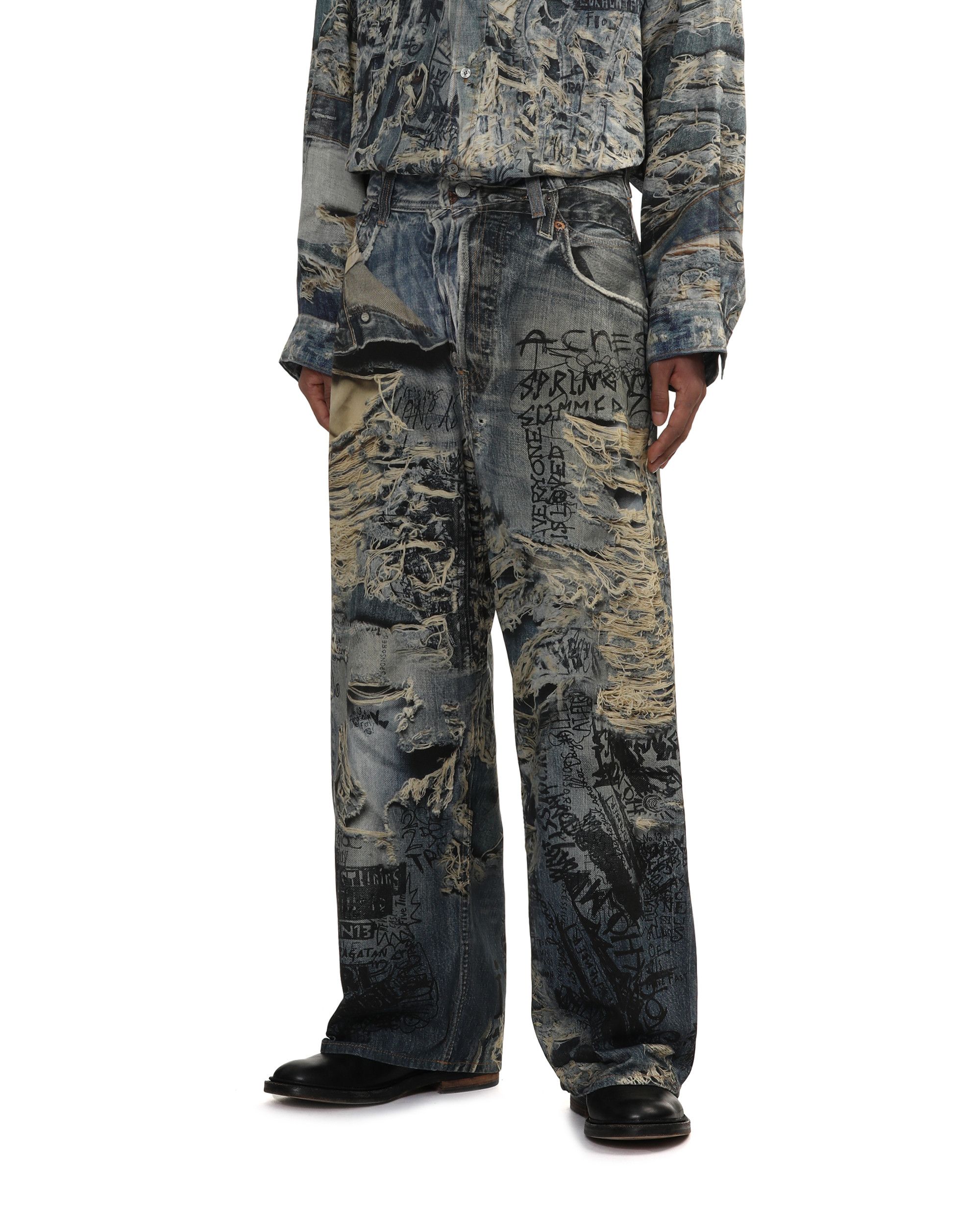 Acne Studios Acne Studios Full Width Graffiti Printed Ripped Jeans Size US 38 / EU 54 - 3 Thumbnail