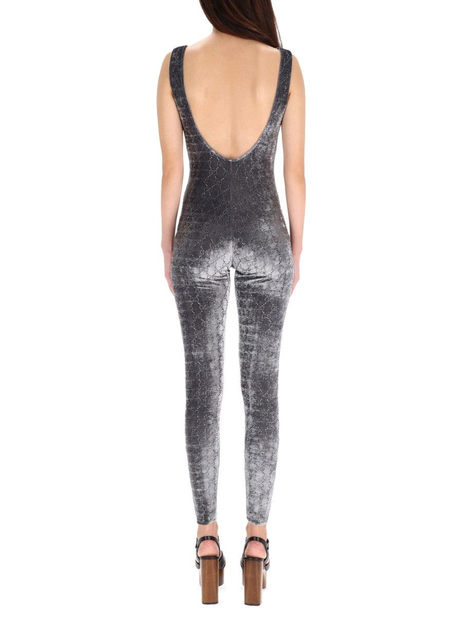 Gucci GUCCI JUMPSUIT WITH "GG" EMBROIDERY - GREY Size 30" / US 8 / IT 44 - 3 Thumbnail