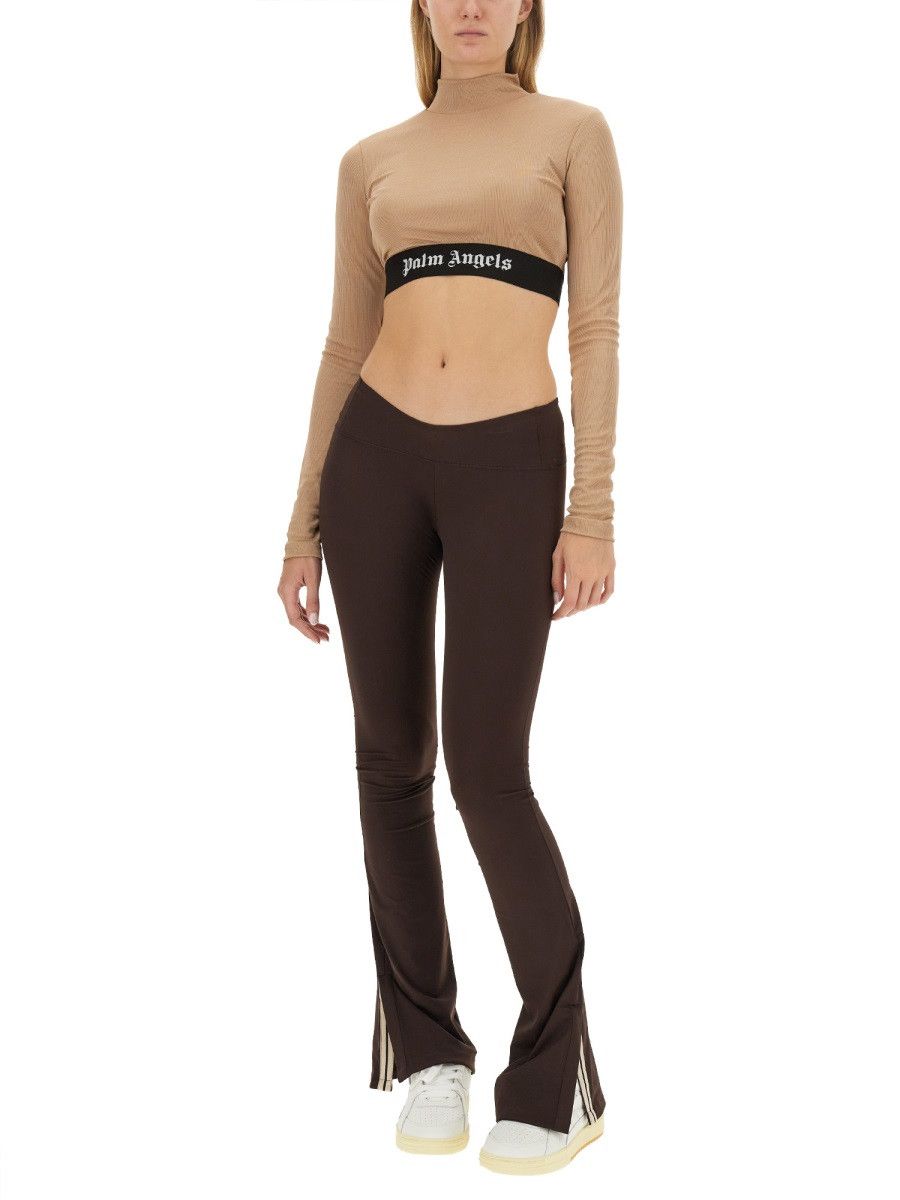 Palm Angels PALM ANGELS CROPPED TOP WITH LOGO - BEIGE Size XS / US 0-2 / IT 36-38 - 2 Thumbnail