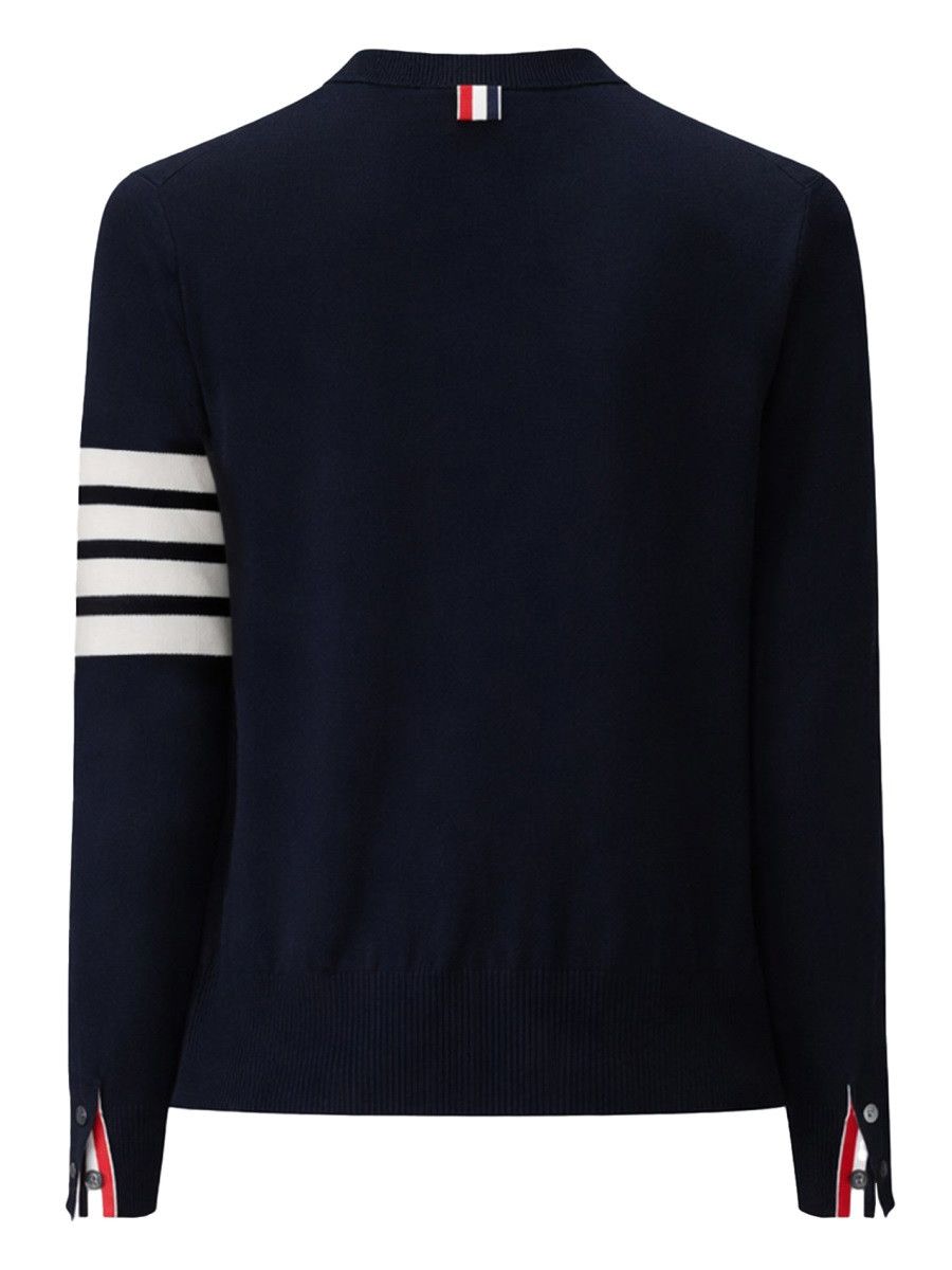 Thom Browne THOM BROWNE VIRGIN WOOL CARDIGAN - BLUE (IT 38) Size XS / US 0-2 / IT 36-38 - 2 Thumbnail