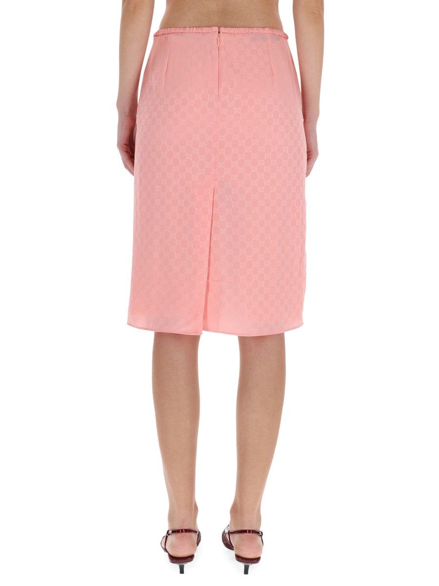 Gucci GUCCI SILK SKIRT - PINK (IT 40) Size 40" / US 18 - 4 Thumbnail