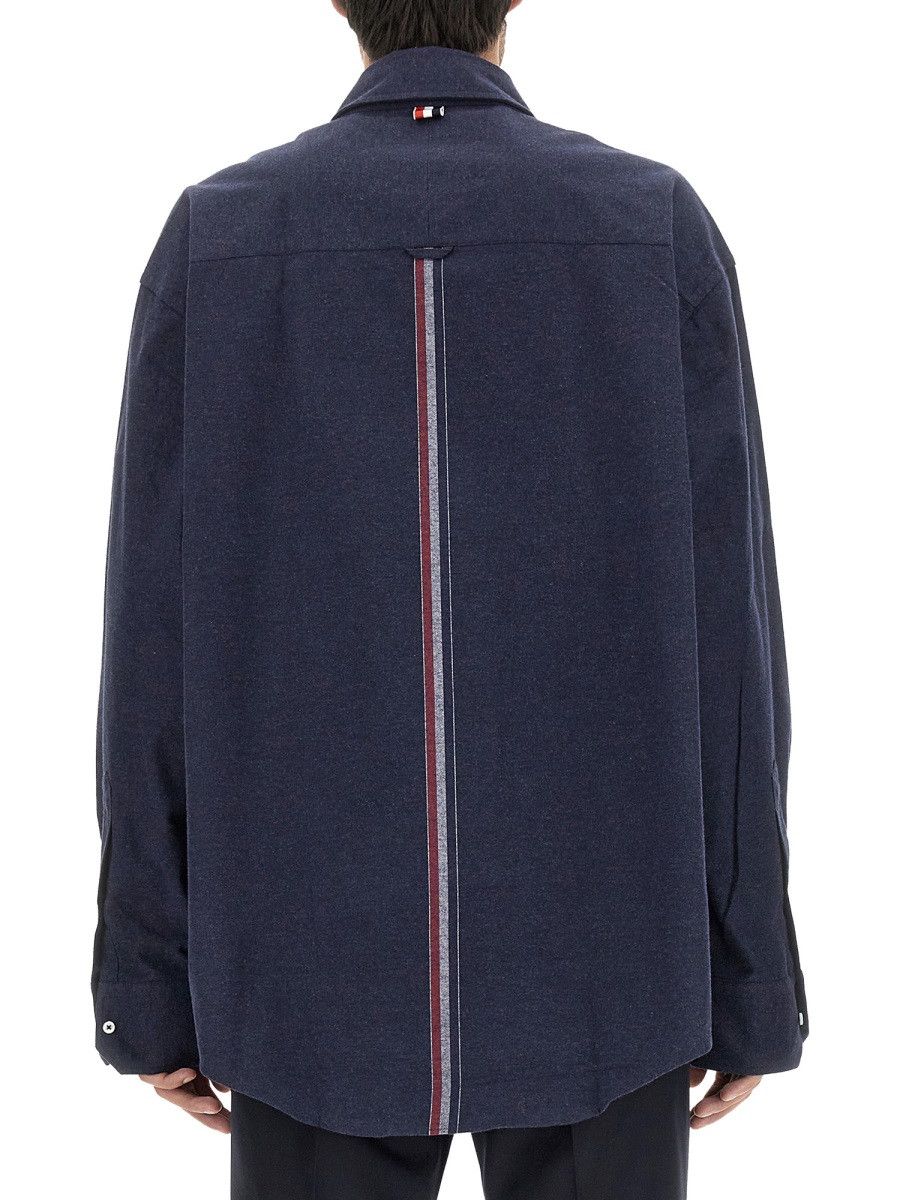 Thom Browne THOM BROWNE 4BAR SHIRT - BLUE (JP 3) Size US L / EU 52-54 / 3 - 3 Thumbnail