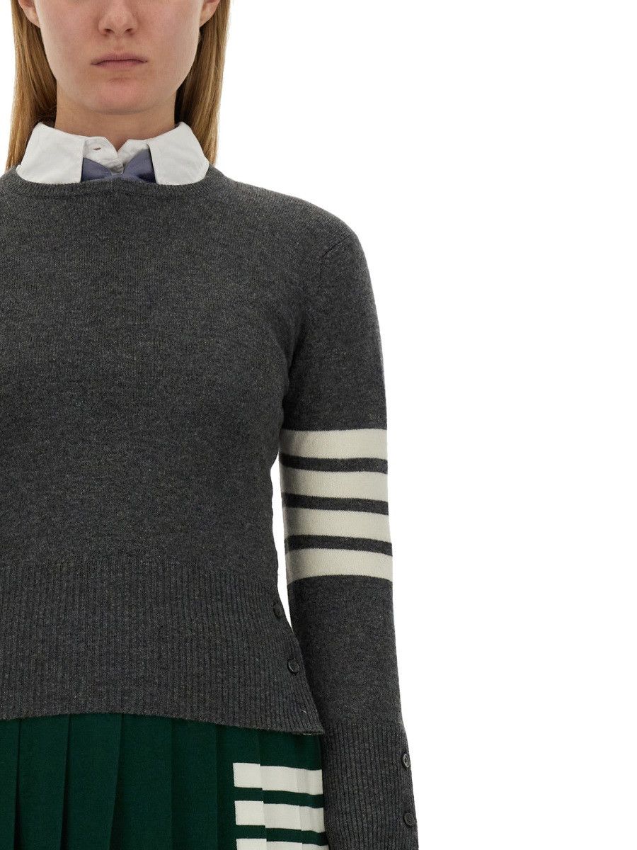 Thom Browne THOM BROWNE CASHMERE SWEATER - GREY (IT 40) Size S / US 4 / IT 40 - 4 Thumbnail