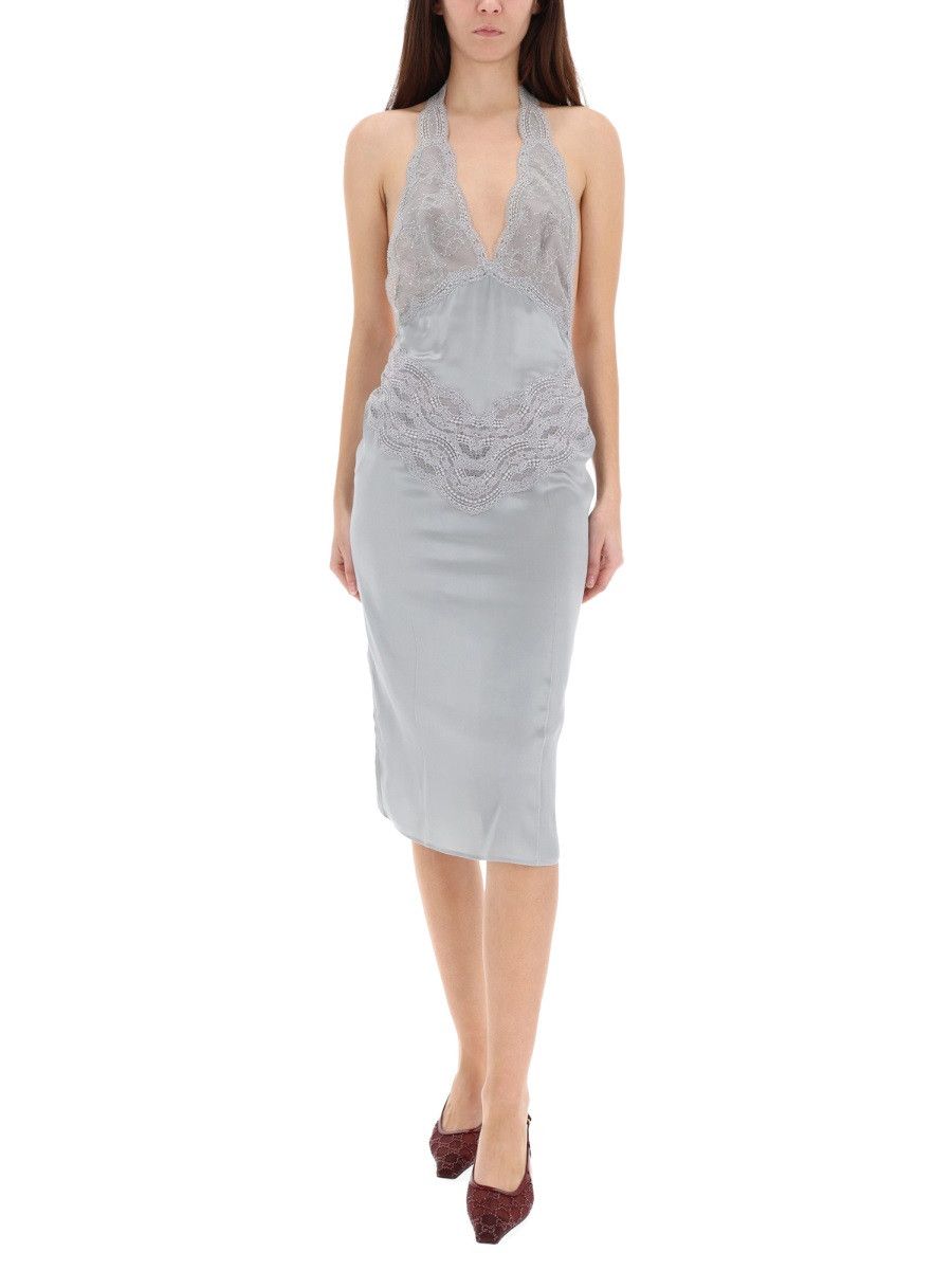 Gucci GUCCI SILK SATIN DRESS - GREY Size M / US 6-8 / IT 42-44 - 2 Thumbnail