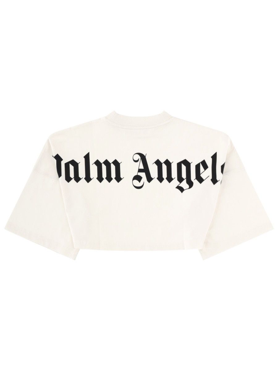 Palm Angels PALM ANGELS T-SHIRT CROPPED CON LOGO - WHITE Size XS / US 0-2 / IT 36-38 - 2 Thumbnail