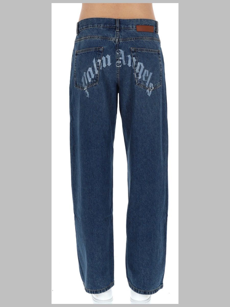 Palm Angels PALM ANGELS JEANS "CURVED LOGO" - DENIM (JEANS 31) Size US 31 - 2 Thumbnail