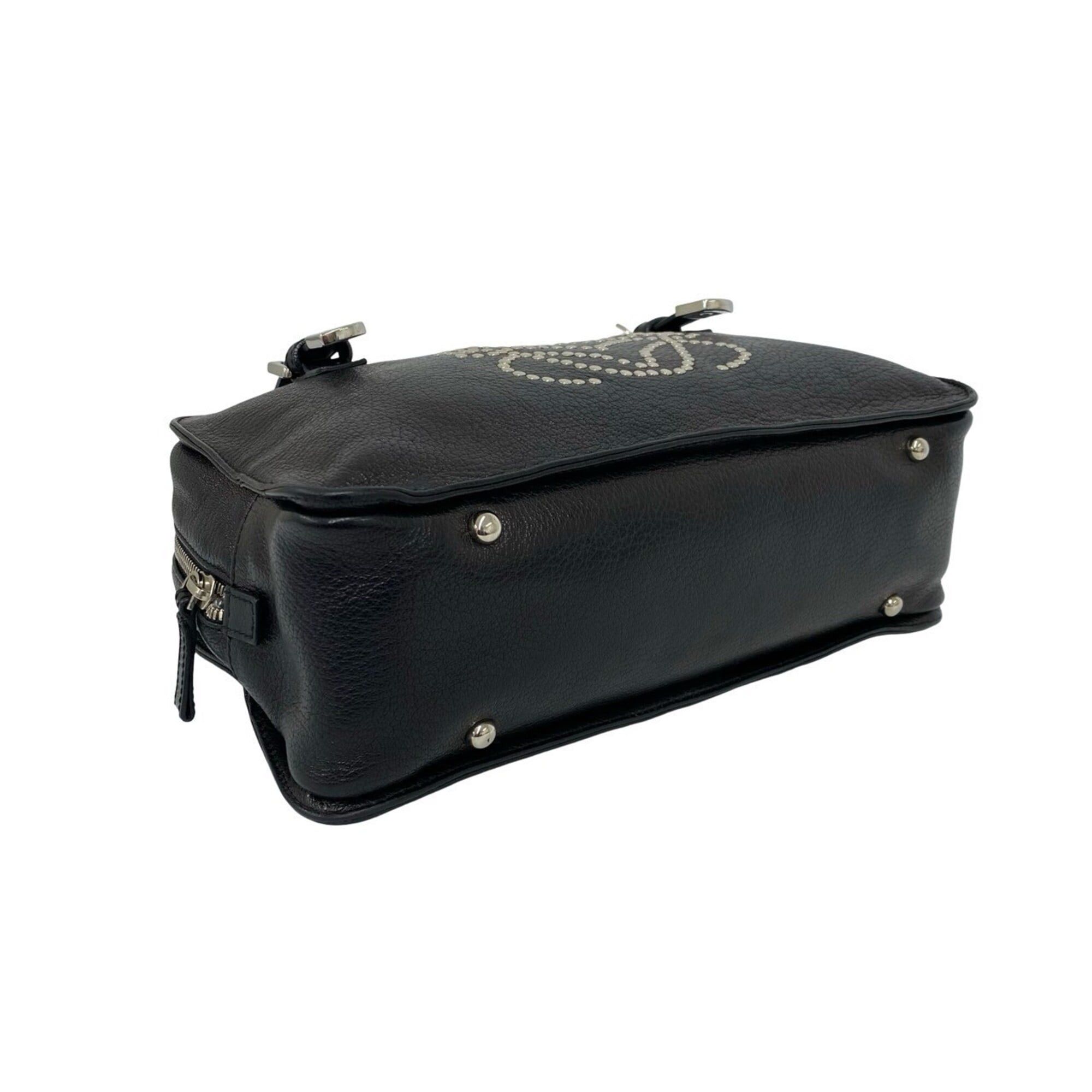 Loewe LOEWE Anagram Studded Logo Leather Handbag Mini Tote Bag Boston Black 40190 Size ONE SIZE - 7 Thumbnail
