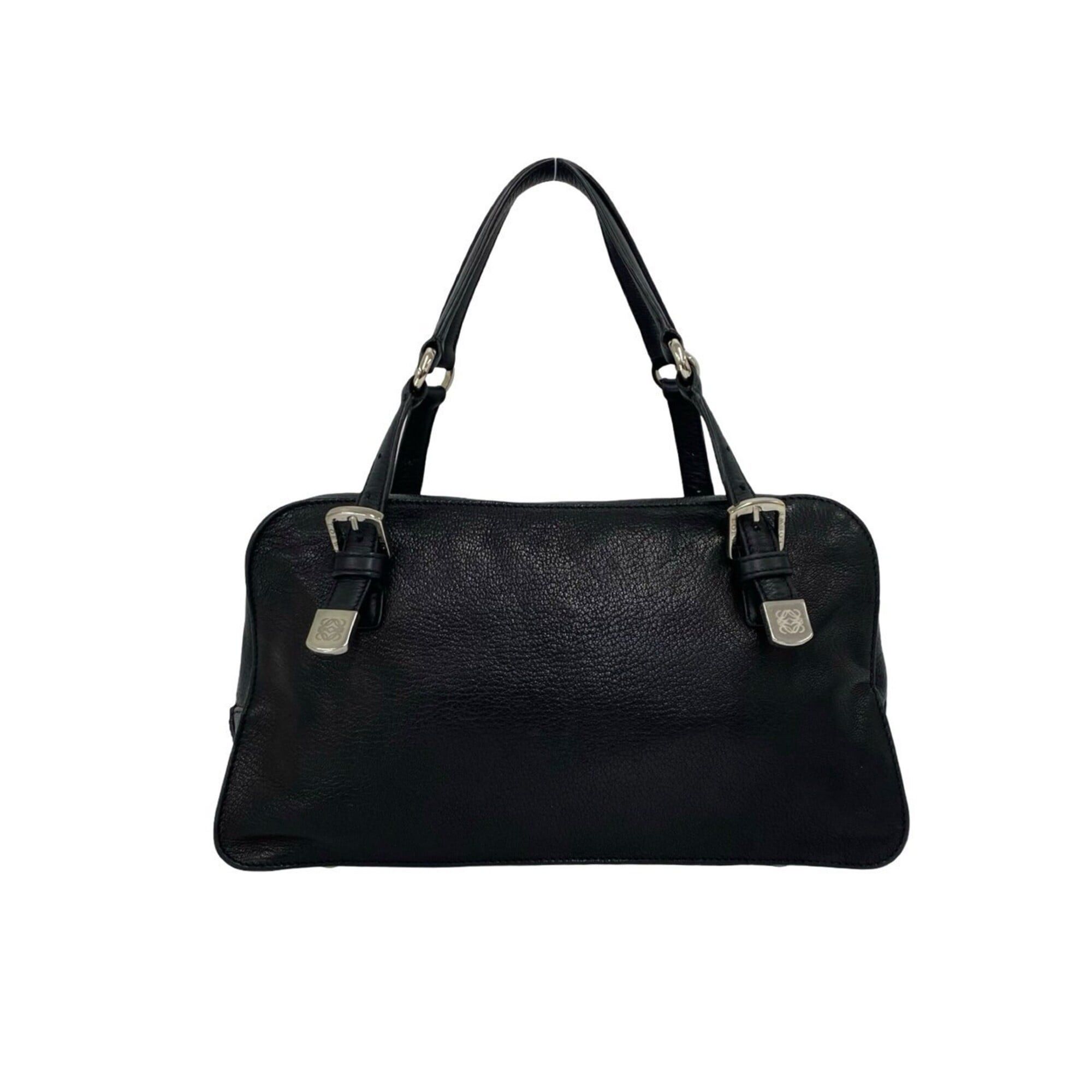 Loewe LOEWE Anagram Studded Logo Leather Handbag Mini Tote Bag Boston Black 40190 Size ONE SIZE - 3 Thumbnail