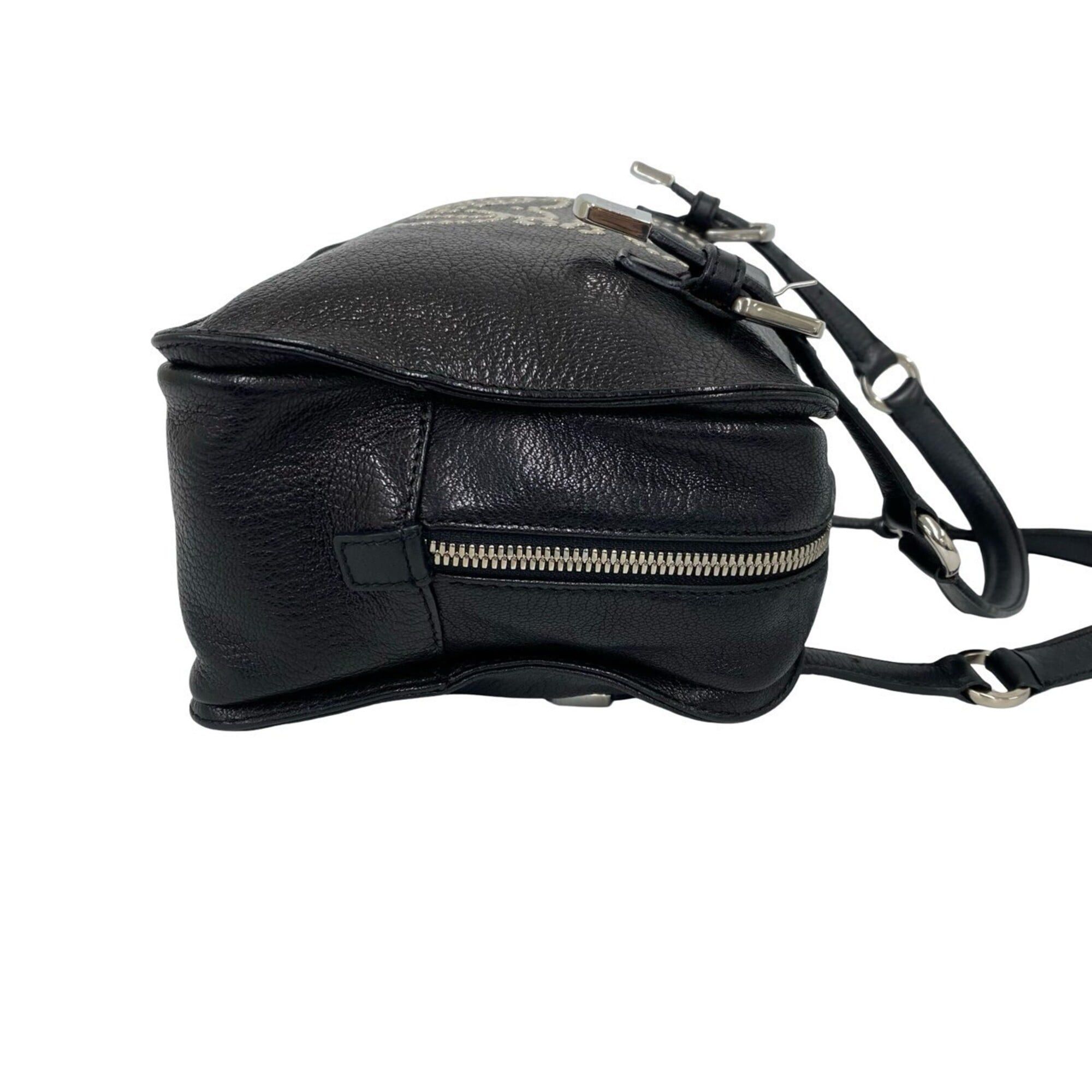Loewe LOEWE Anagram Studded Logo Leather Handbag Mini Tote Bag Boston Black 40190 Size ONE SIZE - 6 Thumbnail