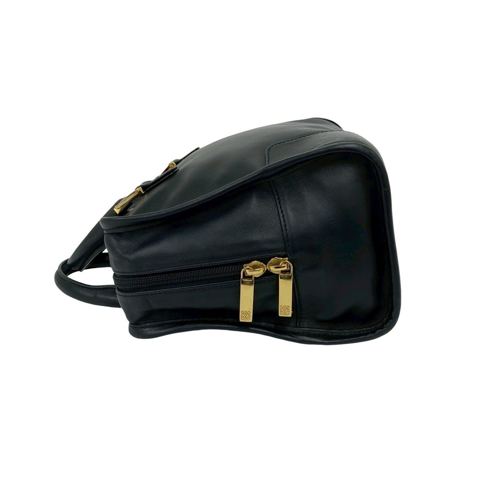 Loewe LOEWE Vintage Amazona 28 Anagram Logo Leather Handbag Mini Boston Bag Black 48801 Size ONE SIZE - 5 Thumbnail