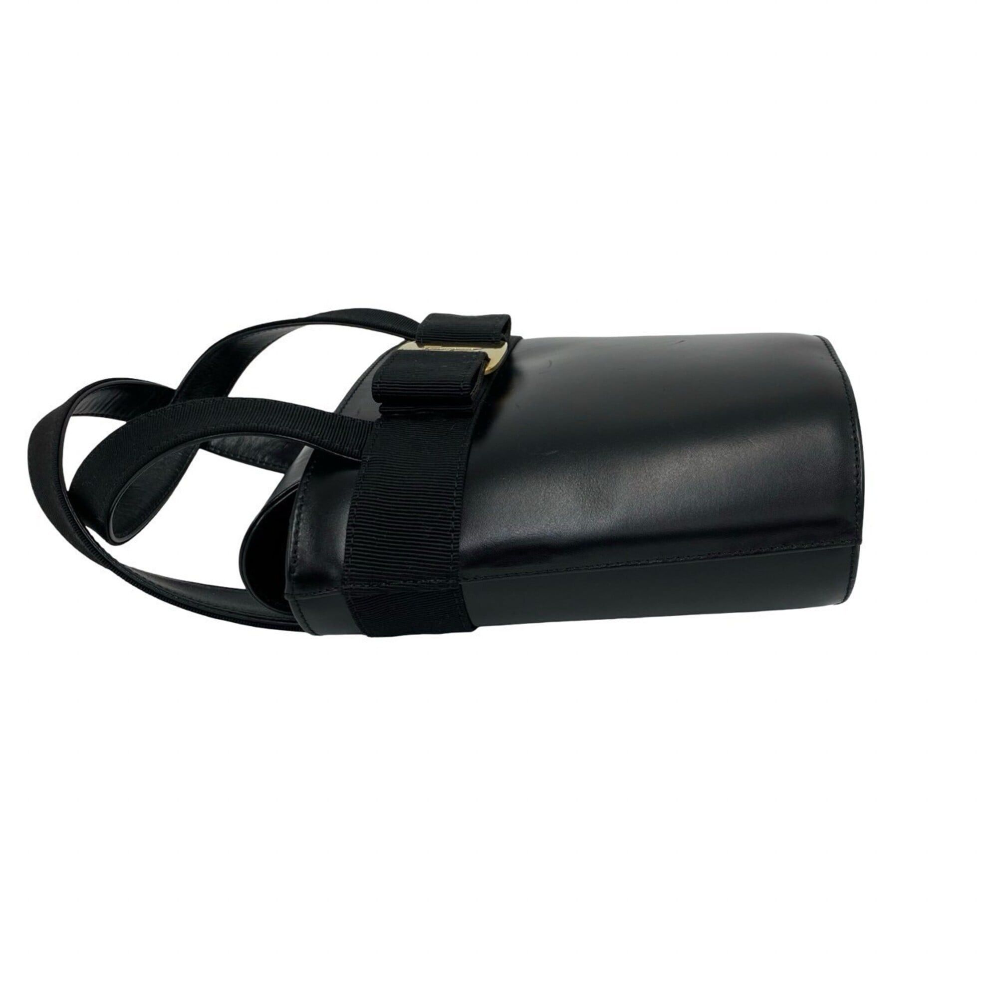 Salvatore Ferragamo Salvatore Ferragamo Vintage Vara Ribbon Leather Handbag, Black, 47876 Size ONE SIZE - 5 Thumbnail