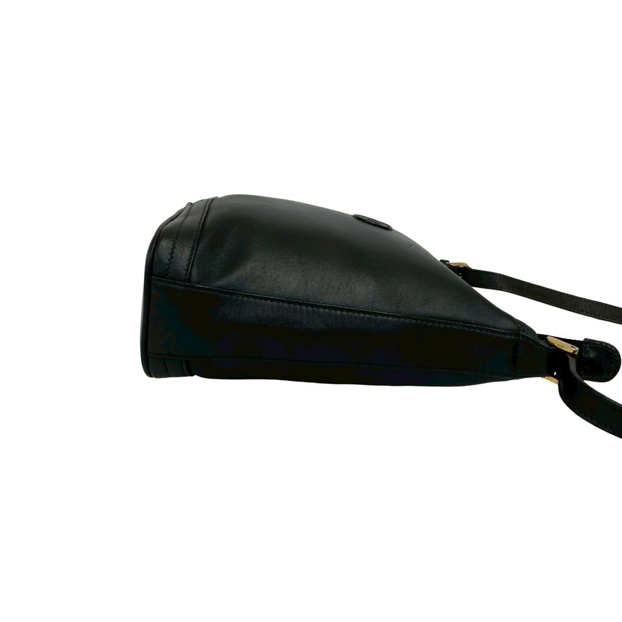 Gucci GUCCI Vintage GG Logo Leather Shoulder Bag/Sacoche/Pouch, Black, 38502 Size ONE SIZE - 6 Thumbnail