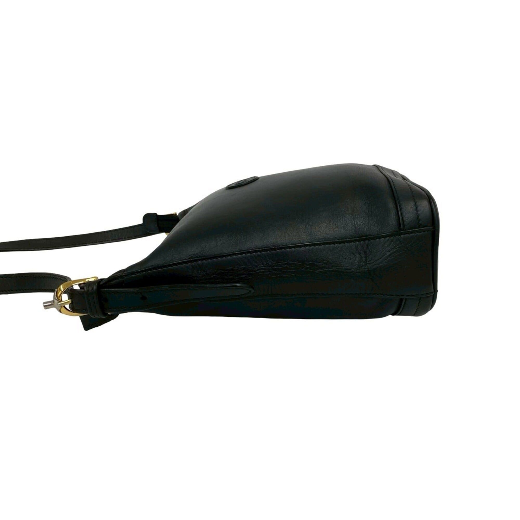 Gucci GUCCI Vintage GG Logo Leather Shoulder Bag/Sacoche/Pouch, Black, 38502 Size ONE SIZE - 5 Thumbnail