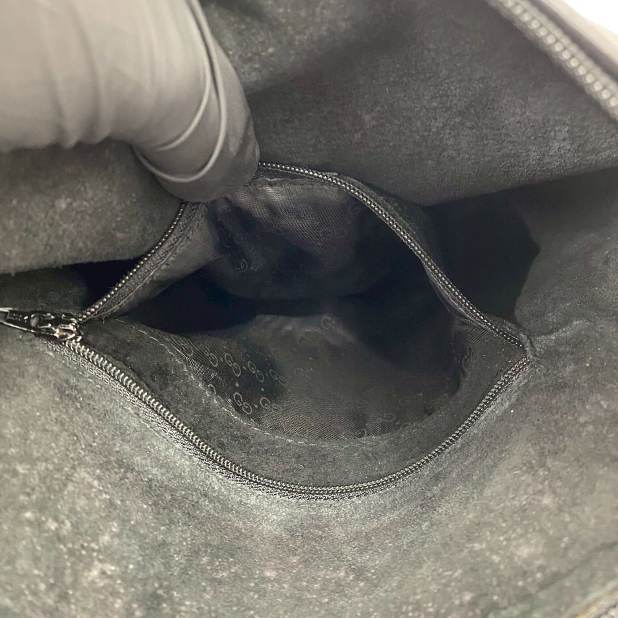 Gucci GUCCI Vintage GG Logo Leather Shoulder Bag/Sacoche/Pouch, Black, 38502 Size ONE SIZE - 10 Thumbnail
