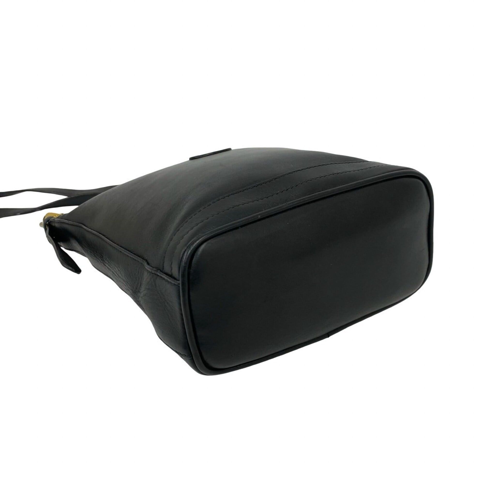 Gucci GUCCI Vintage GG Logo Leather Shoulder Bag/Sacoche/Pouch, Black, 38502 Size ONE SIZE - 7 Thumbnail