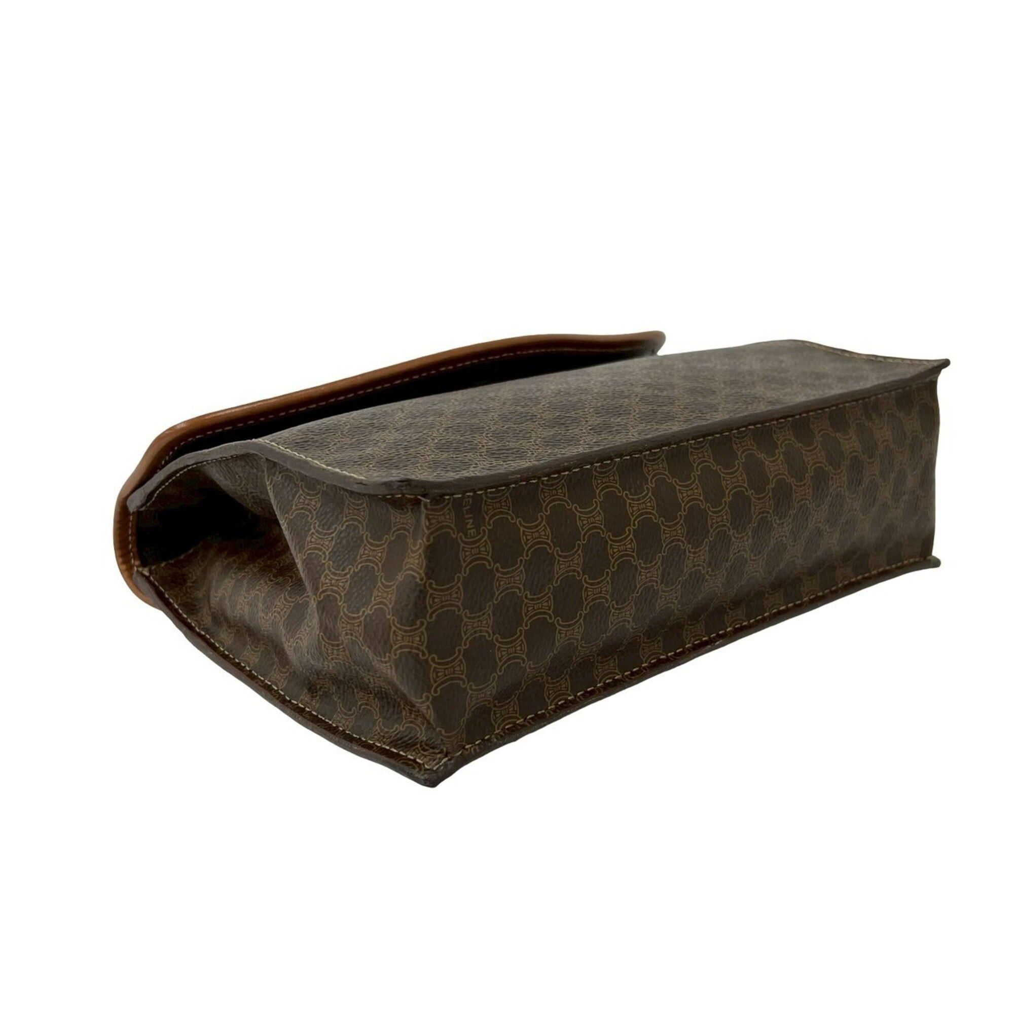 Celine CELINE Macadam Blazon Triomphe Pattern Leather 2-way Handbag/Shoulder Bag Brown 58293 Size ONE SIZE - 7 Thumbnail