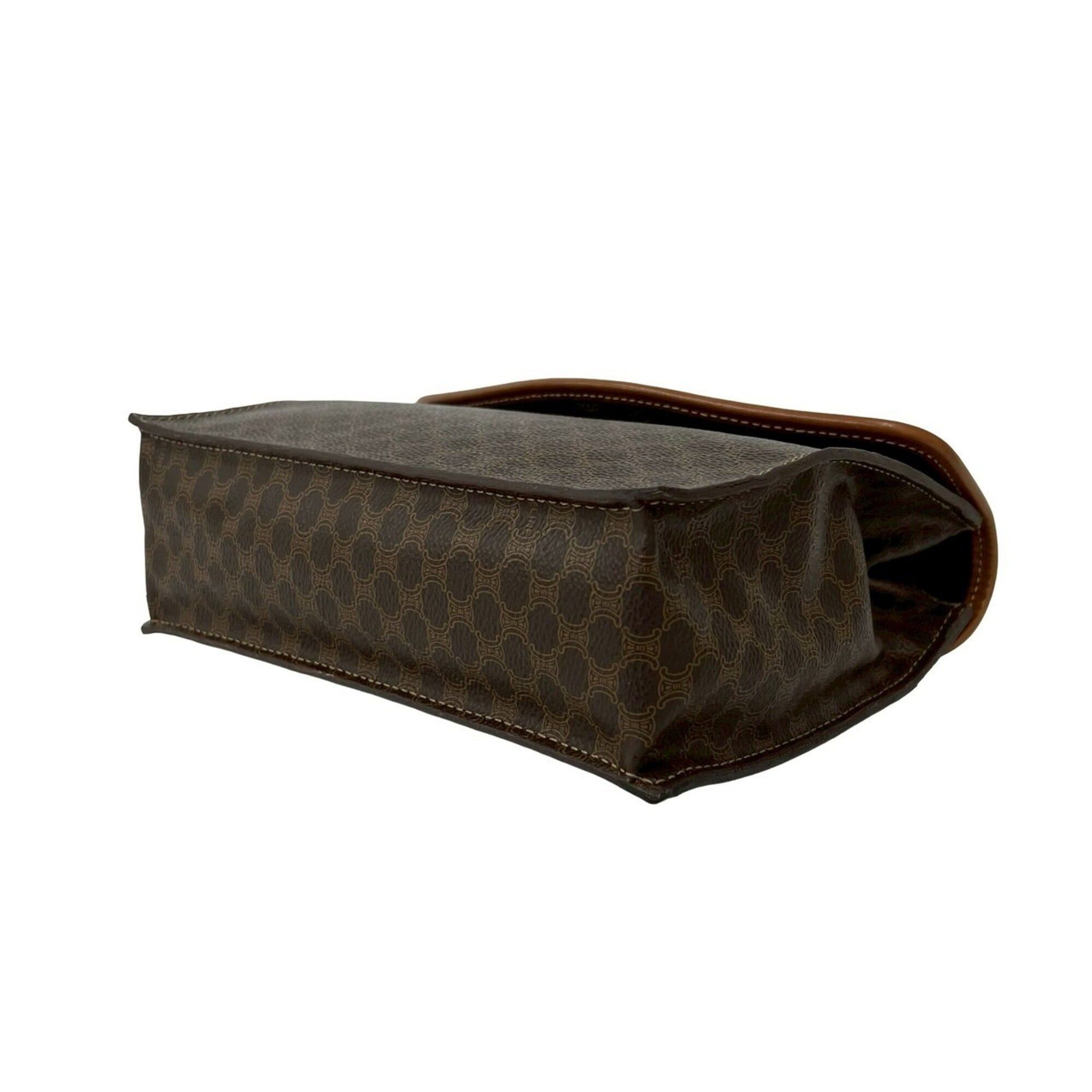 Celine CELINE Macadam Blazon Triomphe Pattern Leather 2-way Handbag/Shoulder Bag Brown 58293 Size ONE SIZE - 8 Thumbnail