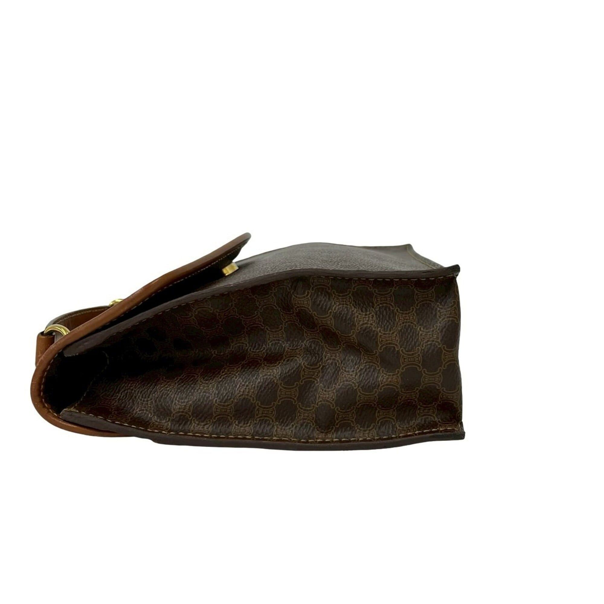 Celine CELINE Macadam Blazon Triomphe Pattern Leather 2-way Handbag/Shoulder Bag Brown 58293 Size ONE SIZE - 5 Thumbnail