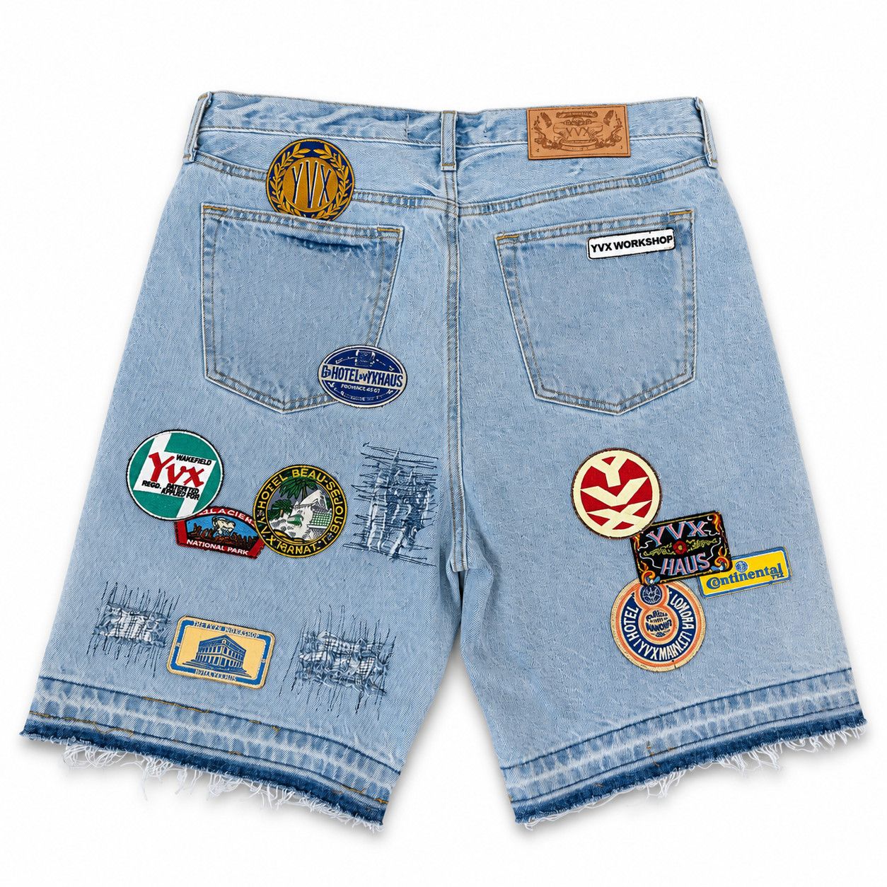 YVX YVX Renovated Patch Jean Shorts Denim Size US 33 - 2 Thumbnail