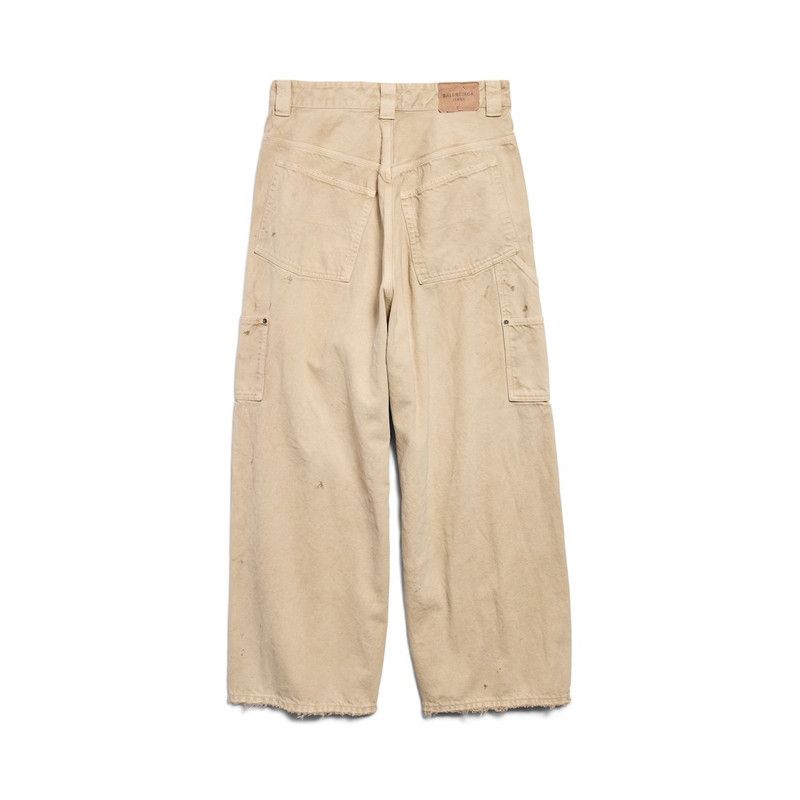 Balenciaga ripped off baggy pants in beige Size US 29 - 2 Thumbnail