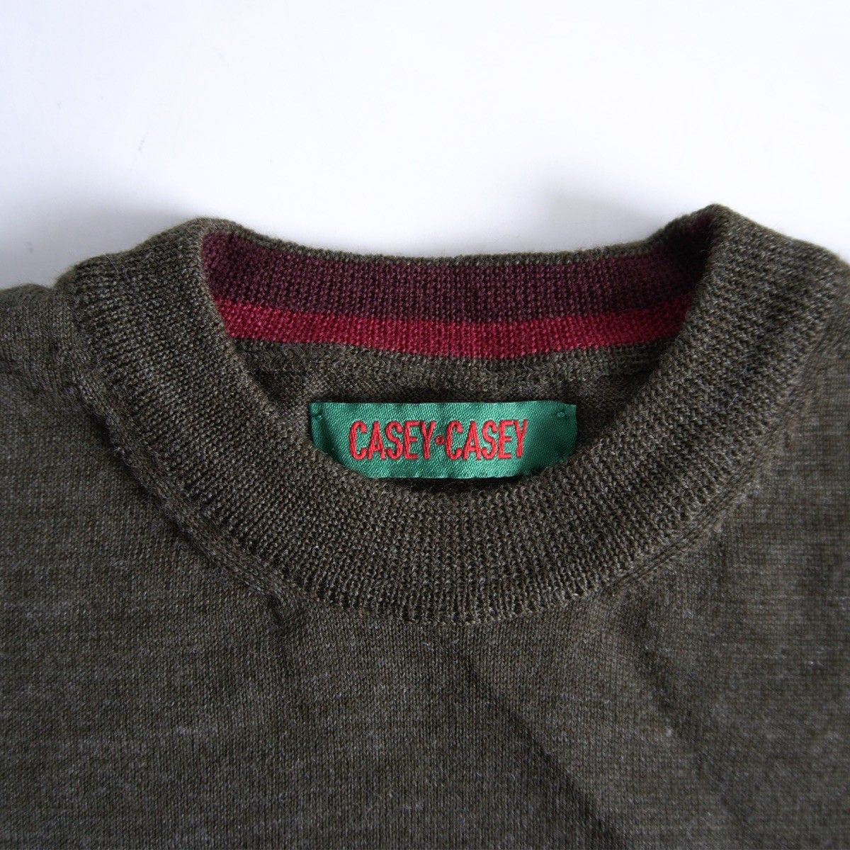 Casey Casey CASEY CASEY S19001 Wool Crew Neck Knit Olive Size M Size US M / EU 48-50 / 2 - 3 Thumbnail