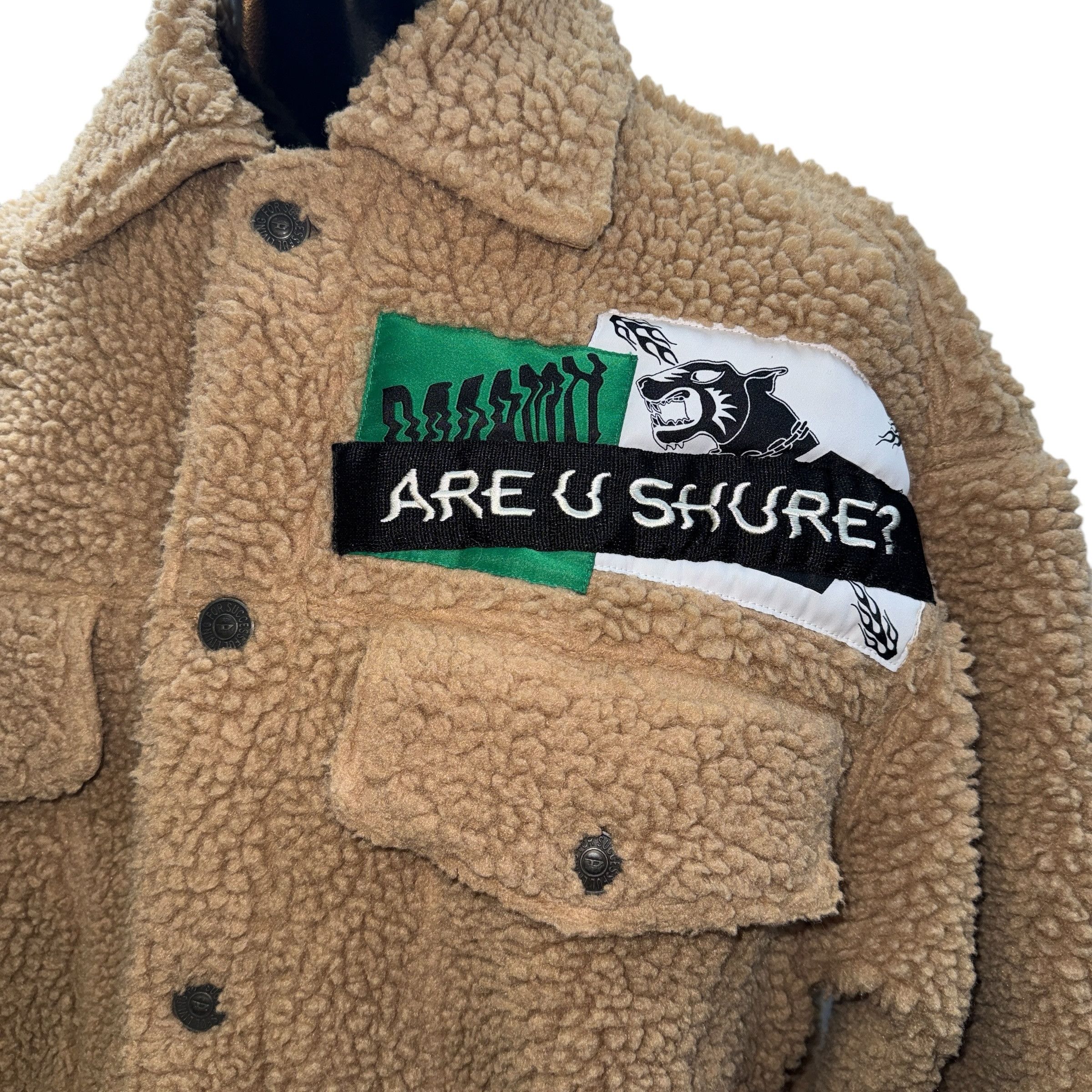Diesel DIESEL Patchwork Boa Fleece Jacket Check Lining Size XS Size US XS / EU 42 / 0 - 4 Thumbnail
