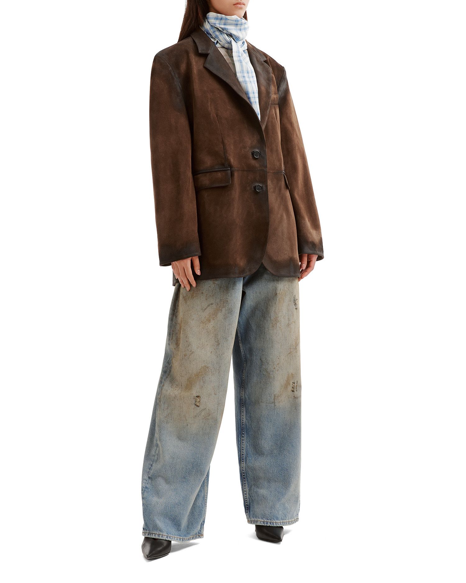 Acne Studios Acne Studios Distressed Design Leather Blazer Jacket Size XS / US 0-2 / IT 36-38 - 2 Thumbnail