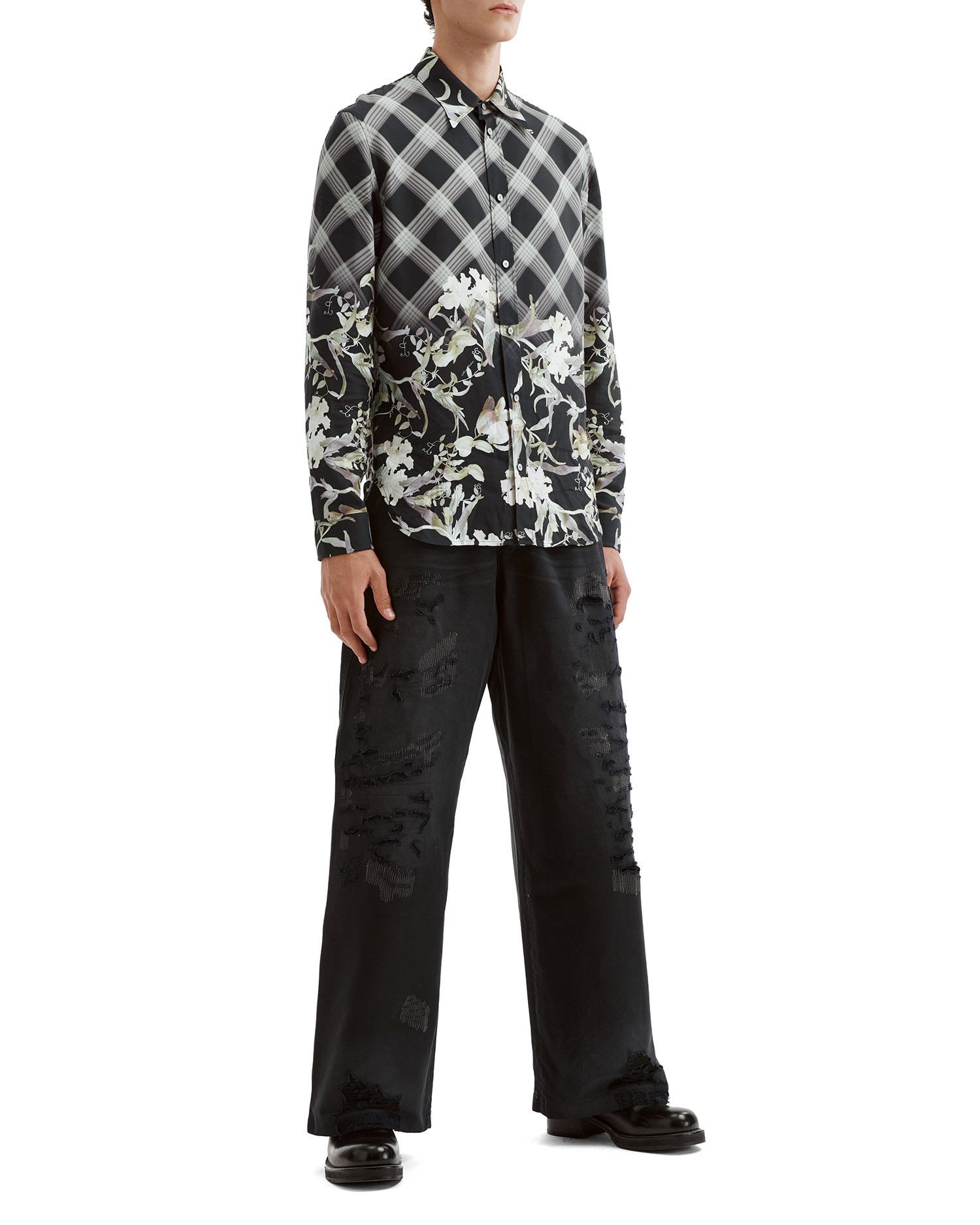 Acne Studios Acne Studios Plaid Floral Pattern Shirt Size US S / EU 44-46 / 1 - 2 Thumbnail