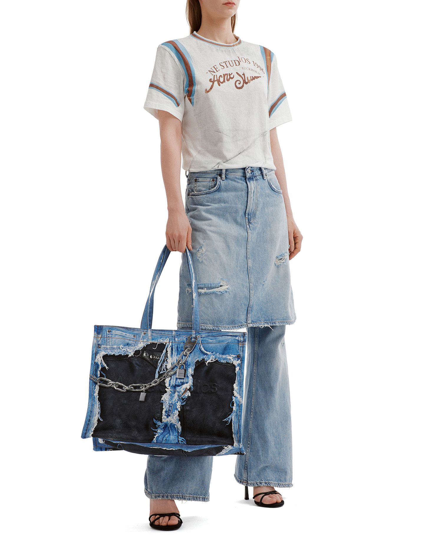 Acne Studios Acne Studios Chain Printed Denim Tote Size ONE SIZE - 3 Thumbnail