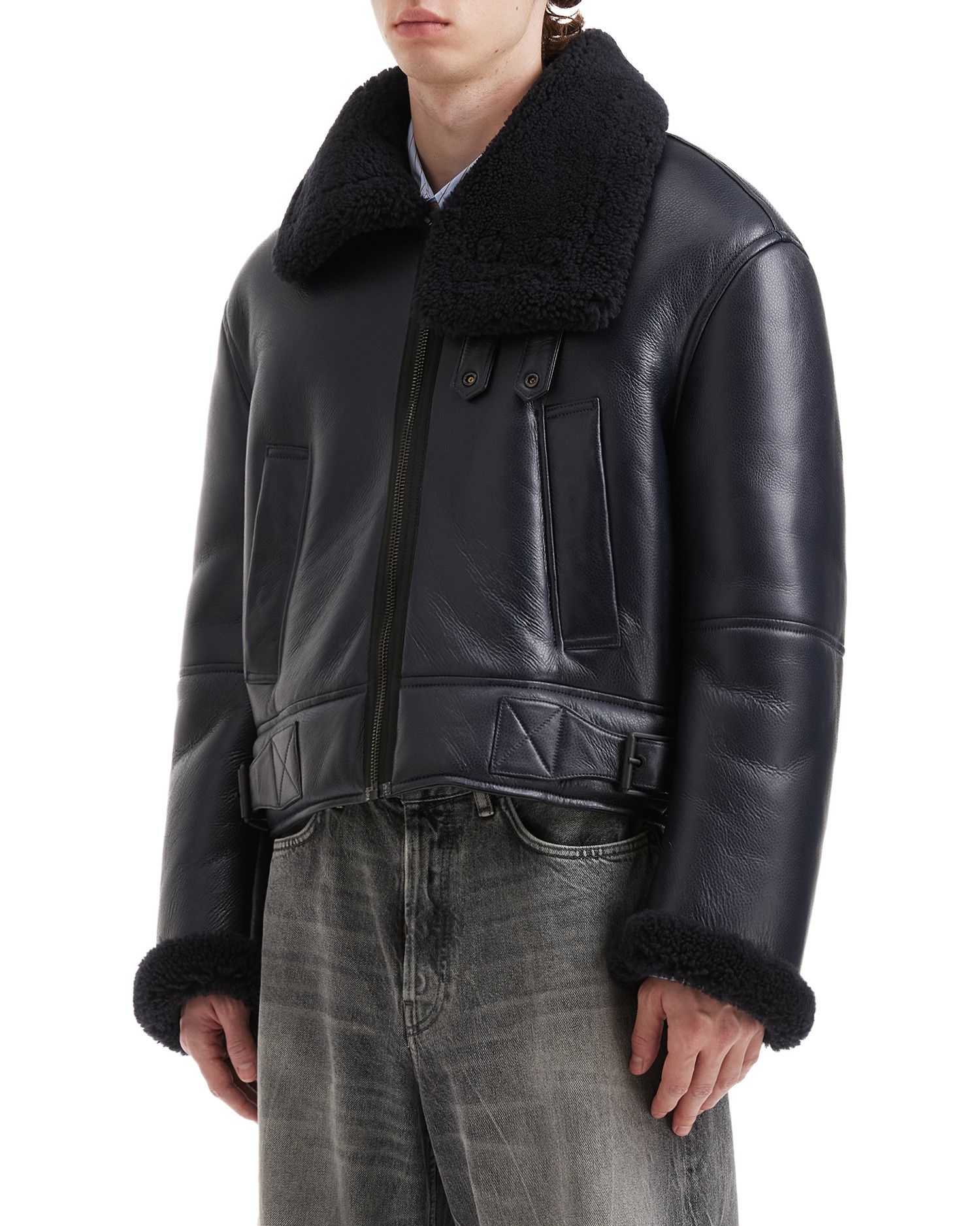 Acne Studios Acne Studios Ornament Fur Collar Leather Jacket Size US M / EU 48-50 / 2 - 3 Thumbnail
