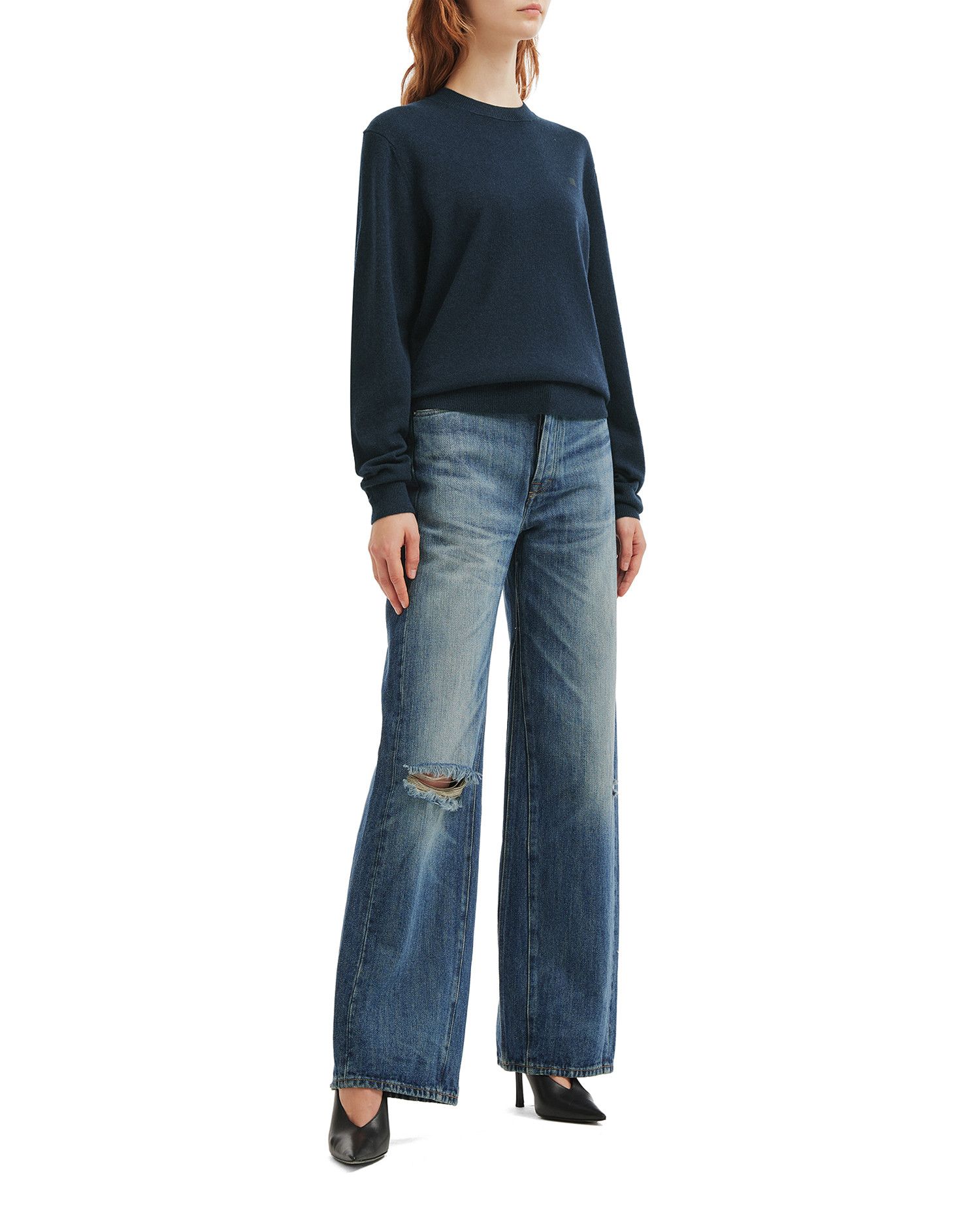 Acne Studios Acne Studios FACE Stitched Detail Crew Neck Knitwear Size XS / US 0-2 / IT 36-38 - 2 Thumbnail