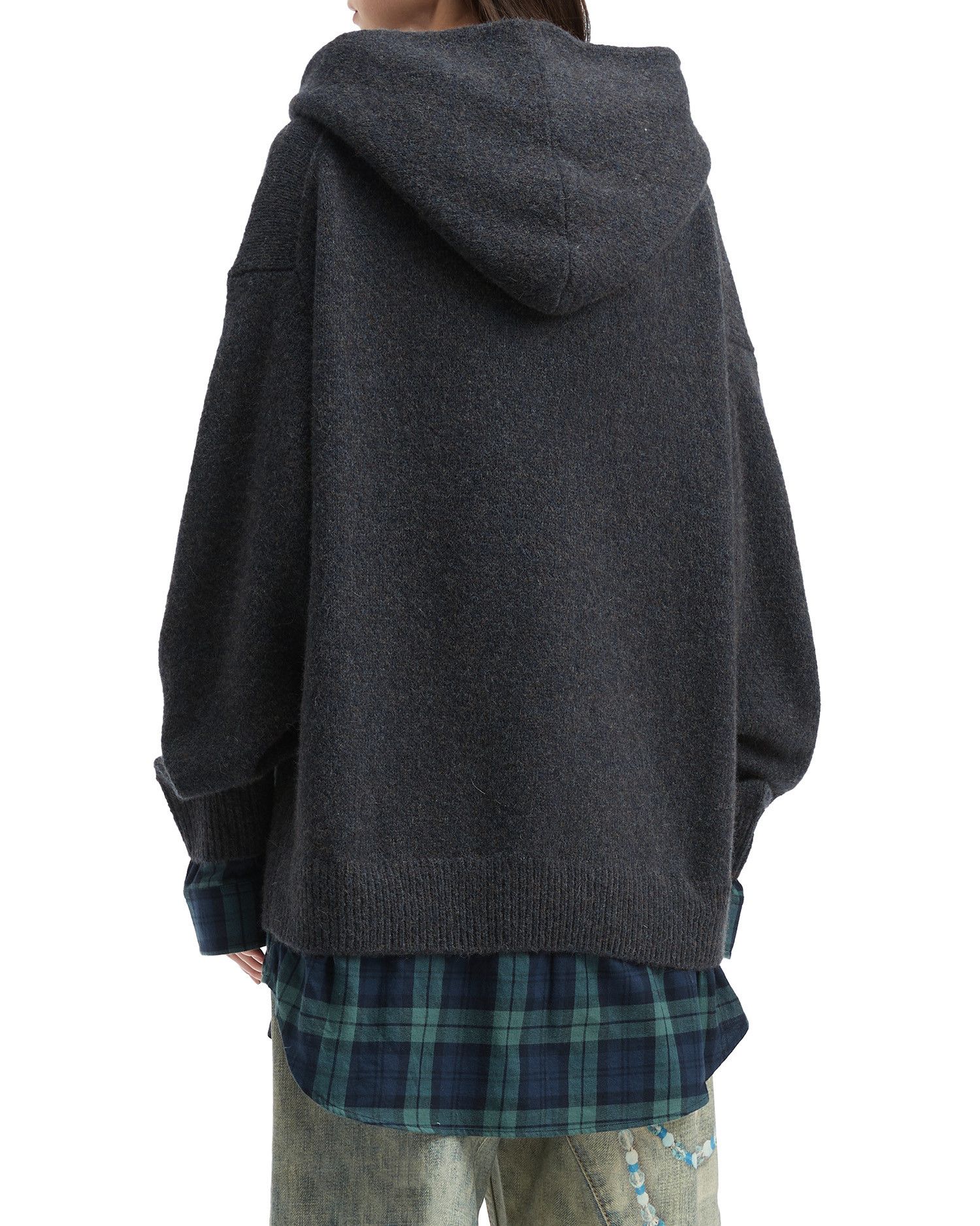 Acne Studios Acne Studios Plaid Spliced Hooded Knitwear Size S / US 4 / IT 40 - 4 Thumbnail