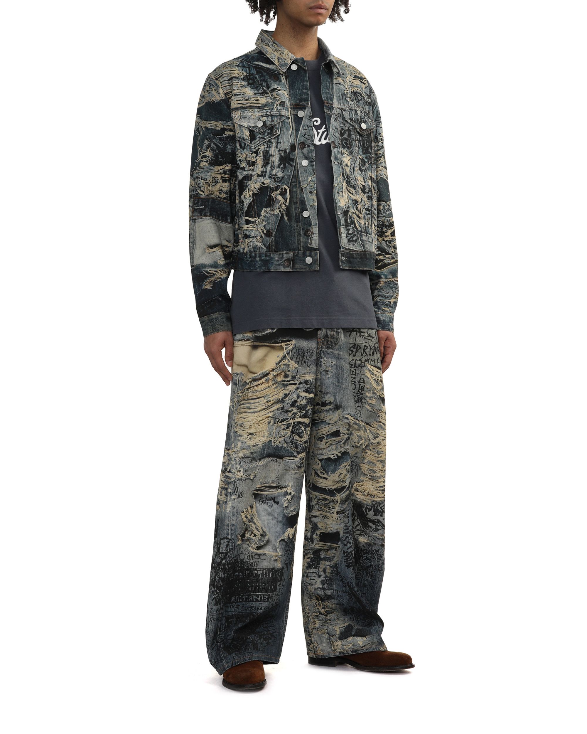 Acne Studios Acne Studios All-over Print Ripped Denim Jacket Size US M / EU 48-50 / 2 - 2 Thumbnail