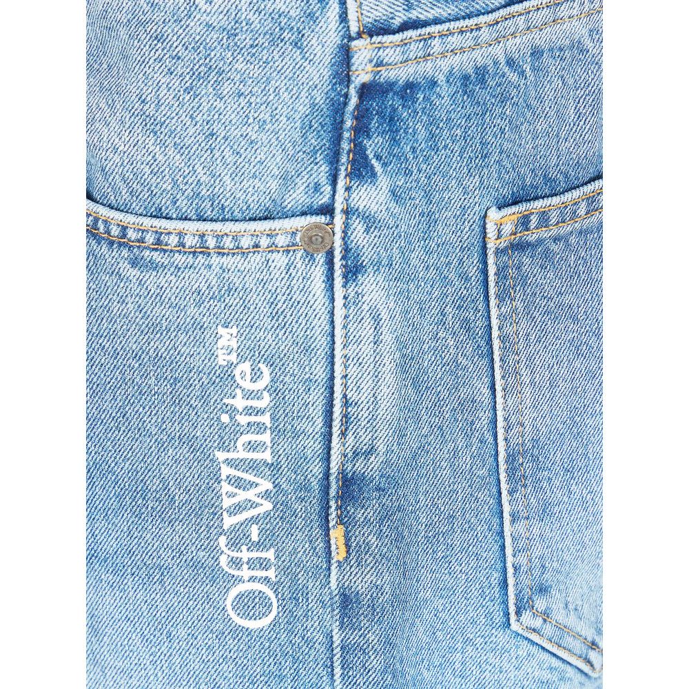 Off-White Off-white BLUE Denim - Regular & Straight-Leg Jeans Size US 35 - 2 Thumbnail