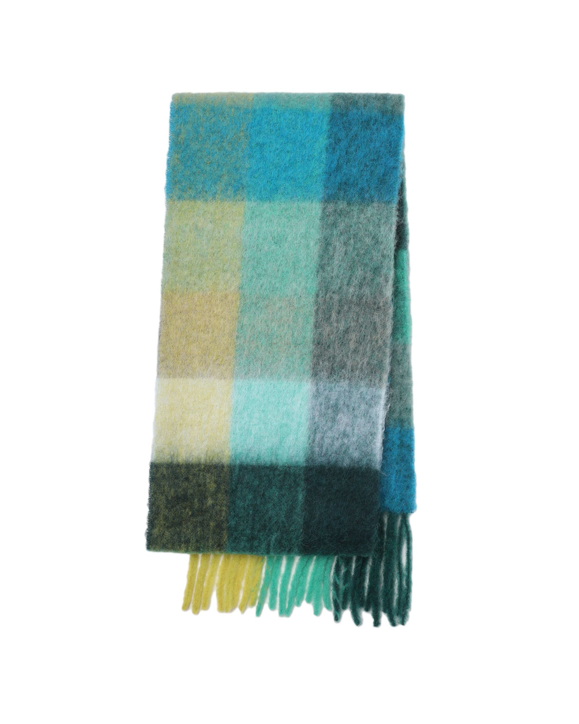 Acne Studios Acne Studios Label Stitched Detail Plaid Fur Fleece Scarf Size ONE SIZE - 2 Thumbnail