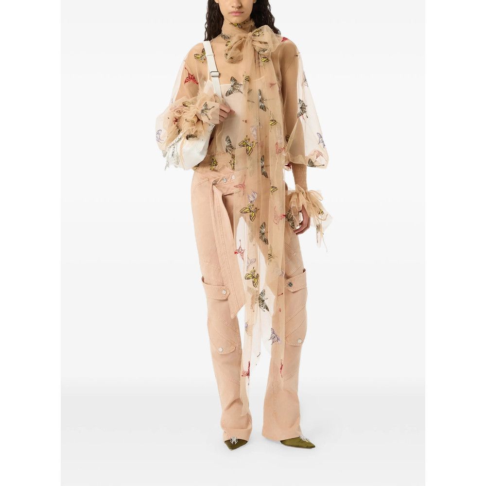 Blumarine Blumarine NEUTRALS Trousers - Flared Trousers Size 27" / US 4 / IT 40 - 4 Thumbnail