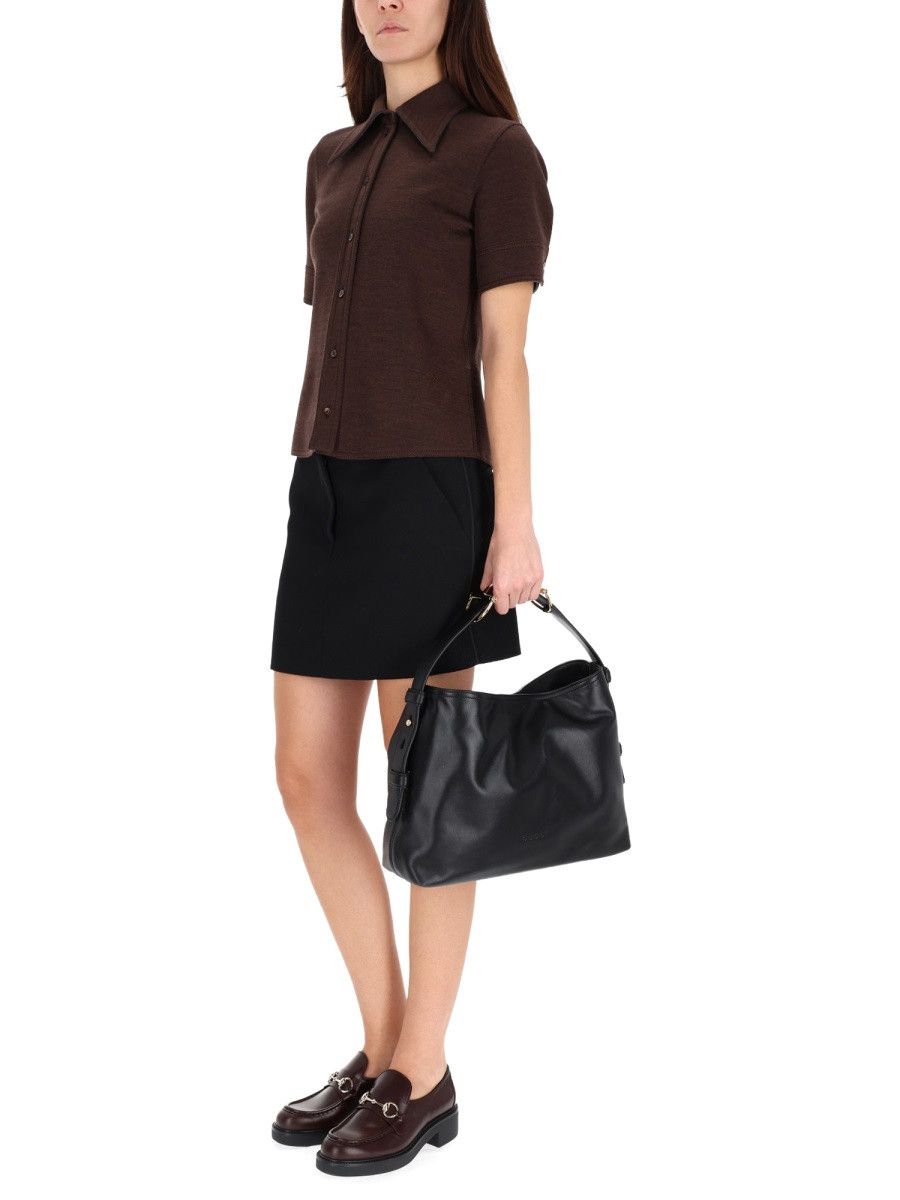 Gucci GUCCI HALF-SLEEVE SHIRT - BROWN (IT 42) Size M / US 6-8 / IT 42-44 - 2 Thumbnail