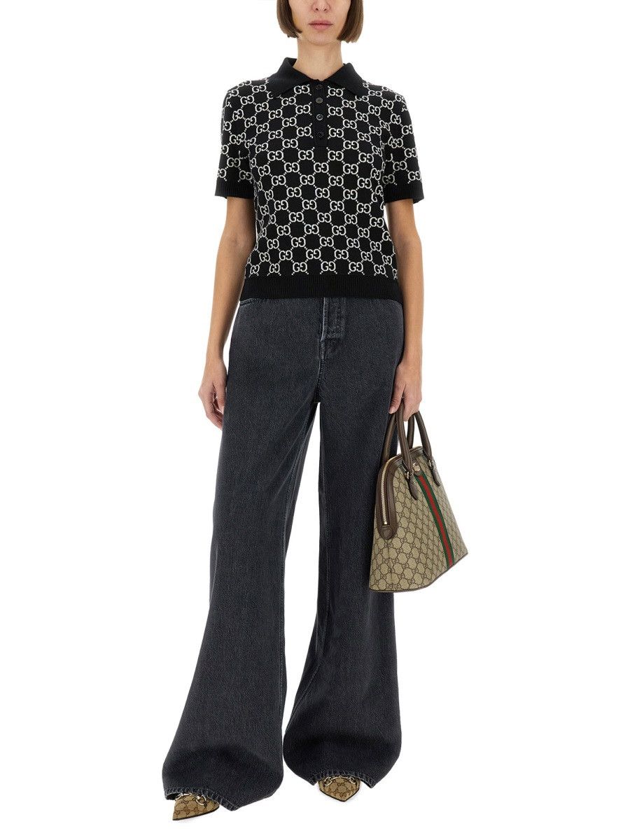 Gucci GUCCI WIDE LEG DENIM PANTS - CHARCOAL (JEANS 27) Size 27" / US 4 / IT 40 - 2 Thumbnail