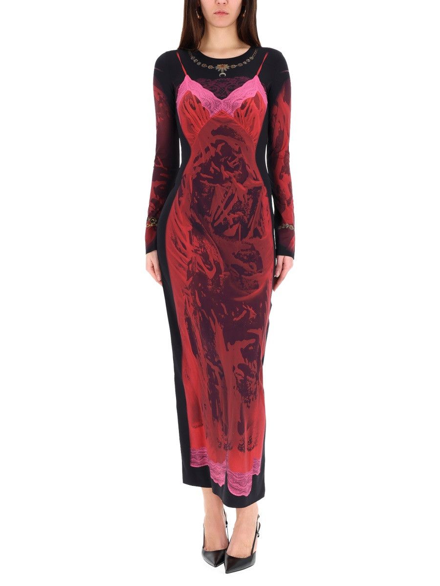 Marine Serre MARINE SERRE "WET NUISETTE" MIDI DRESS - RED Size S / US 4 / IT 40 - 2 Thumbnail