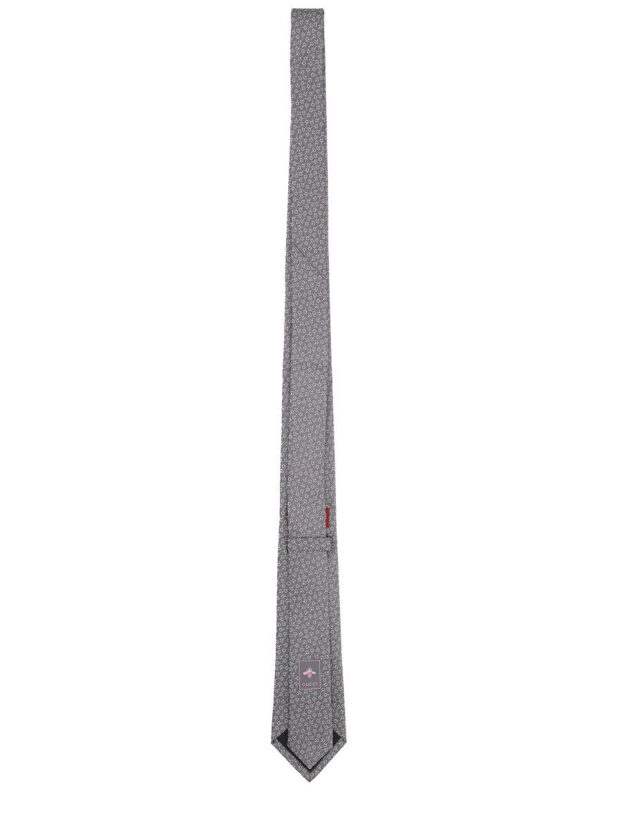 Gucci GUCCI SILK TIE WITH CLAMPS - GREY Size ONE SIZE - 2 Thumbnail