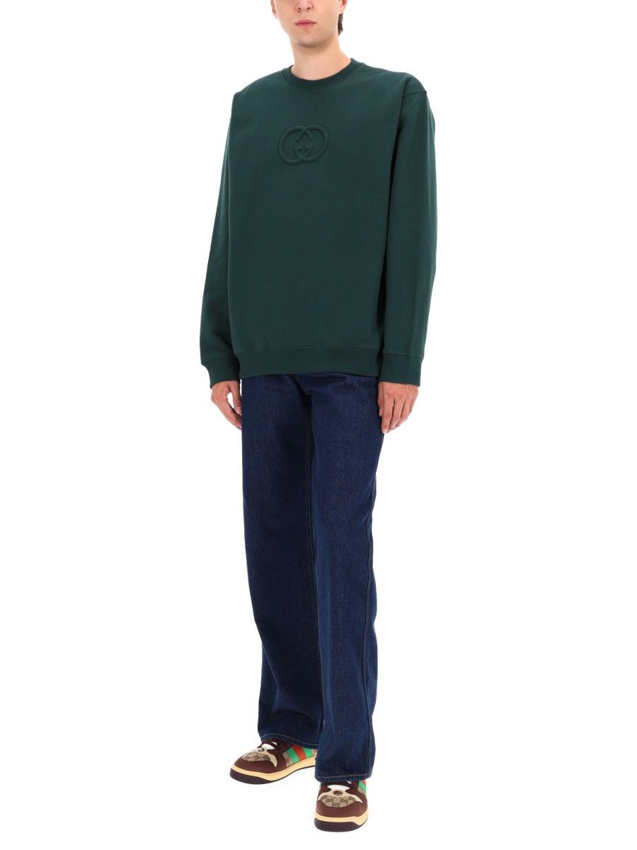 Gucci GUCCI SWEATSHIRT WITH LOGO - GREEN Size US M / EU 48-50 / 2 - 2 Thumbnail