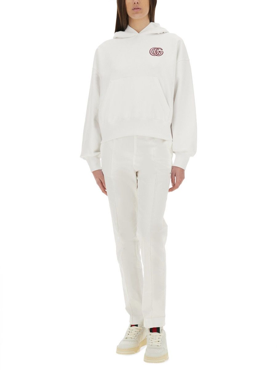 Gucci GUCCI COTTON SWEATSHIRT WITH EMBROIDERY - WHITE Size S / US 4 / IT 40 - 2 Thumbnail