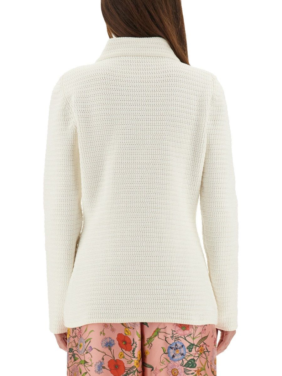 Gucci GUCCI FINE COTTON CARDIGAN - WHITE Size M / US 6-8 / IT 42-44 - 3 Thumbnail