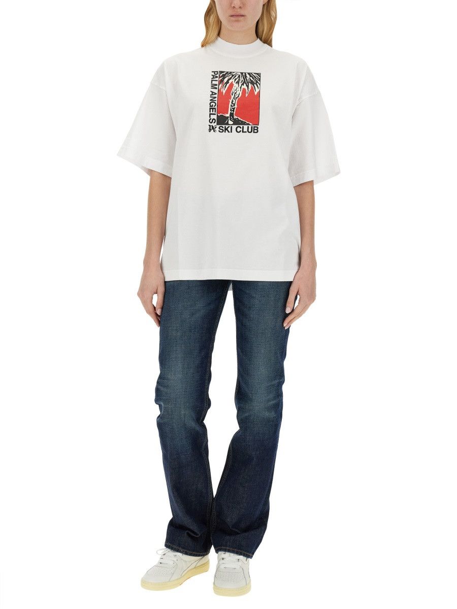 Palm Angels PALM ANGELS PALM SKI CLUB T-SHIRT - WHITE Size S / US 4 / IT 40 - 2 Thumbnail