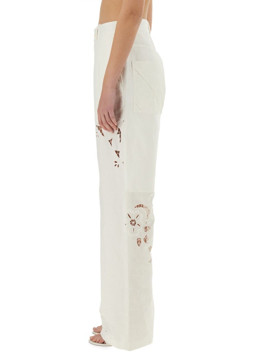 Marine Serre MARINE SERRE UPCYCLED LINEN PANTS - WHITE Size 30" / US 8 / IT 44 - 4 Thumbnail