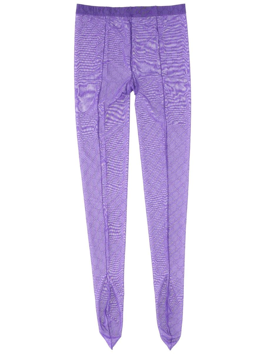 Gucci GUCCI FABRIC TIGHTS "GG" - PURPLE Size 32" / US 10 / IT 46 - 2 Thumbnail