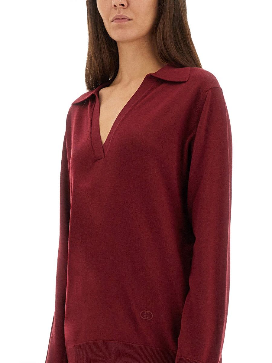 Gucci GUCCI ULTRAFINE WOOL POLO SHIRT - BORDEAUX Size M / US 6-8 / IT 42-44 - 4 Thumbnail
