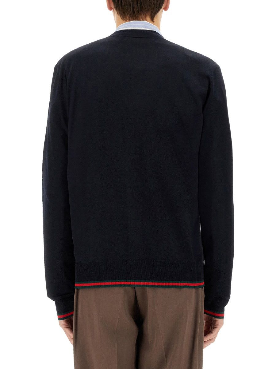 Gucci GUCCI KNITTED WOOL CARDIGAN WITH WEB PATTERN - BLACK Size US M / EU 48-50 / 2 - 3 Thumbnail