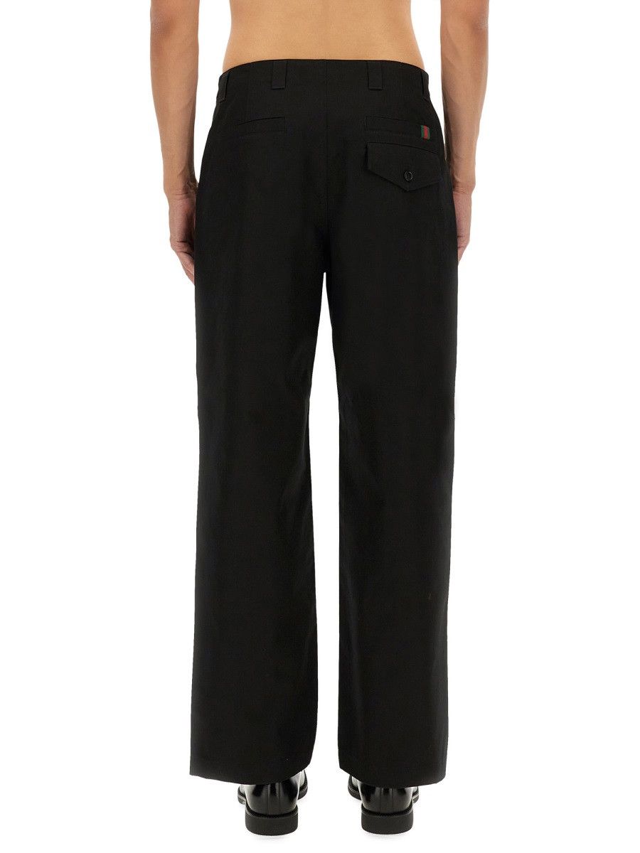 Gucci GUCCI PANTS WITH WEB DETAIL - BLACK (IT 48) Size US 32 / EU 48 - 3 Thumbnail