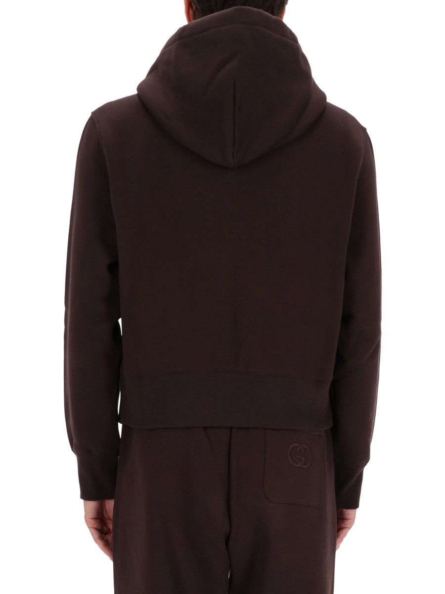 Gucci GUCCI SWEATSHIRT WITH LOGO EMBROIDERY - BROWN Size US M / EU 48-50 / 2 - 3 Thumbnail